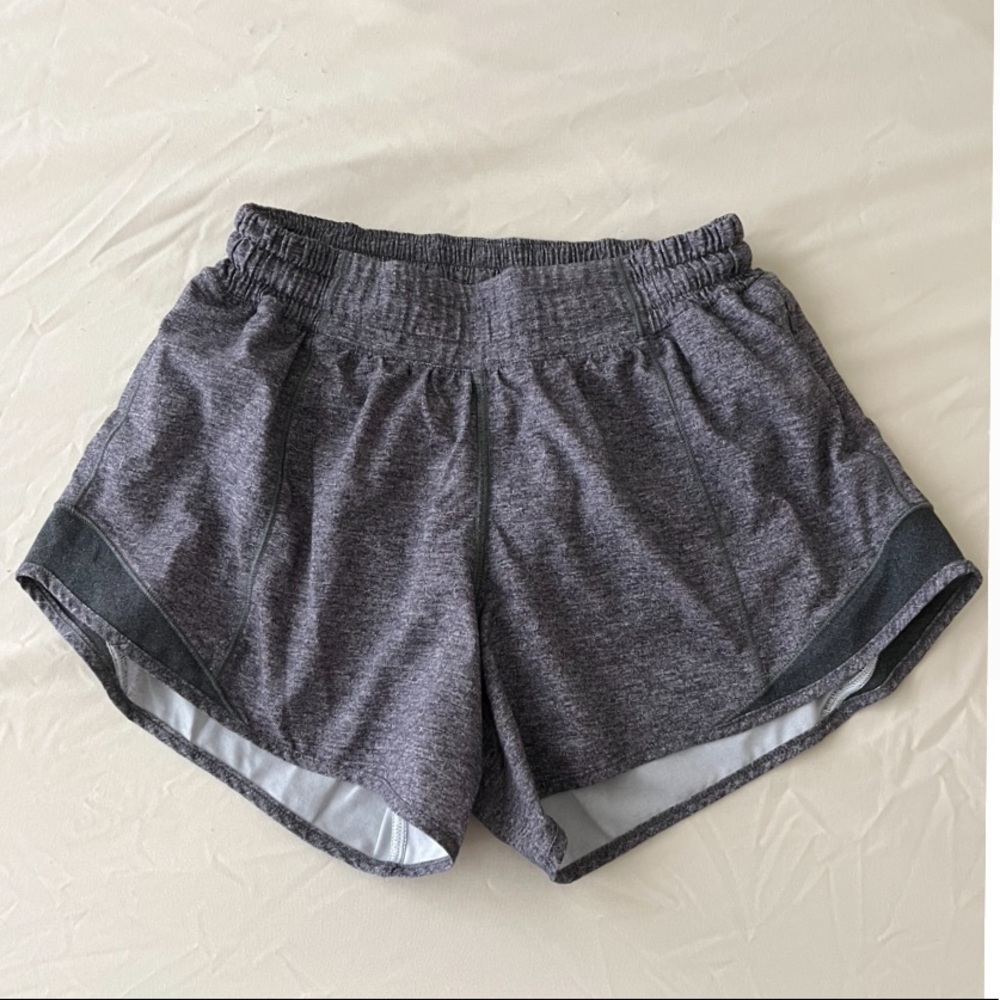Lululemon Grey Hotty Hot Shorts, Size 4 tall